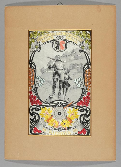 Seidenbild "Kantonal-Schützenfest beider Basel, Liestal 1903"