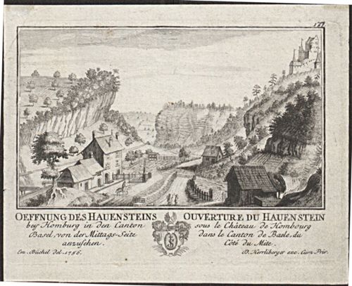 Büchel, Emanuel - Druckgrafik, Öffnung des Hauensteins. Ouverture du Hauenstein.