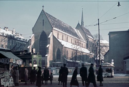 Fotografie, Basel, Barfüsserplatz mit Klagemauer