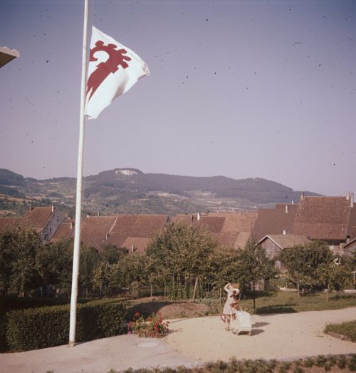 Fotografie, Itingen, Kinder mit Ziege
