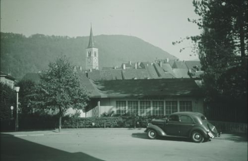 Fotografie, Liestal, Bahnhofplatz, Café "Post" (E. Stutz)