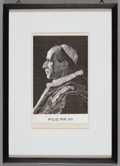 Seidenbild "Porträt Papst Pius P.P.XII'