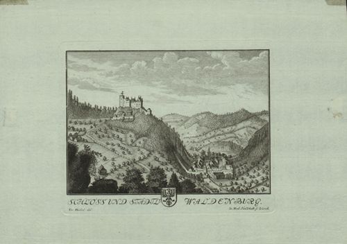 Büchel, Emanuel - Druckgrafik, Schloss und Städtchen Waldenburg