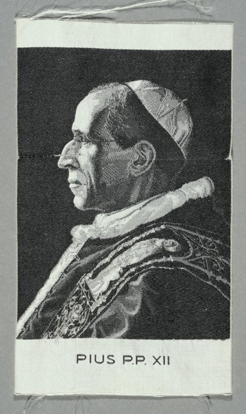 Seidenbild "Porträt Papst Pius P.P.XII"