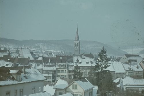 Fotografie, Liestal, Dachlandschaft  im Winter