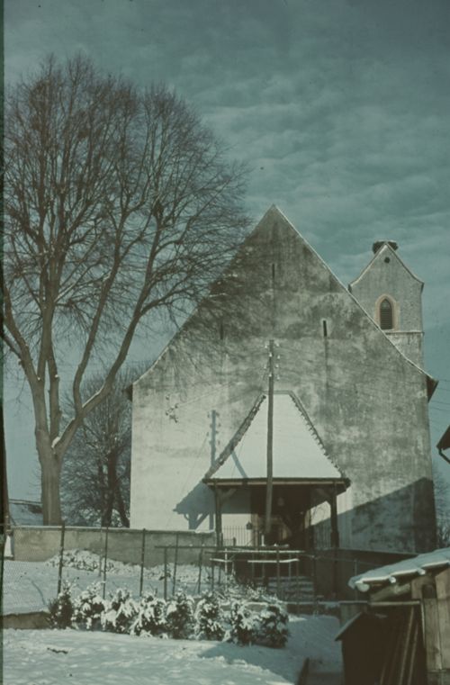 Fotografie, Kirche mit Storchennest