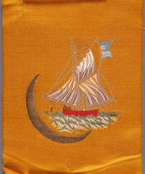 Seidenbild "Griechisches Seegelboot"