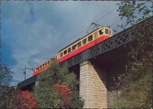 Fotografie, Liestal, Waldenburgerbahn auf Frenkenbrücke