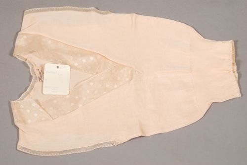 Kurzes Unterhemd, seiden, mit breitem Tupfengalon, für Damen