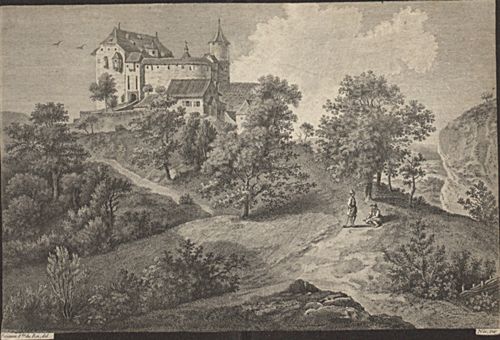 Née - Druckgrafik, Ansicht von Schloss Birseck
