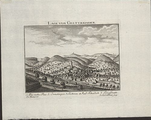 Büchel, Emanuel - Druckgrafik, Lage von Gelterkinden.