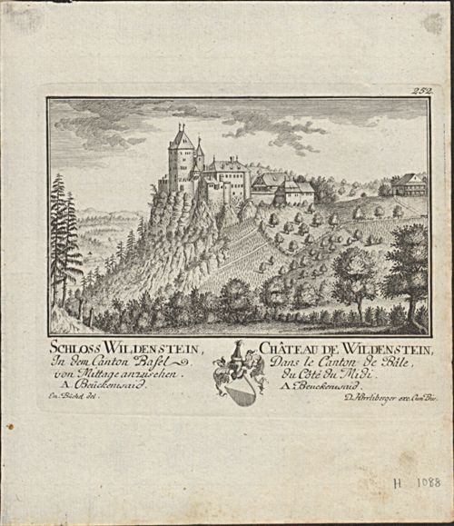 Büchel, Emanuel - Druckgrafik, Schloss Wildenstein. Château de Wildenstein.