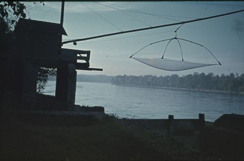 Fotografie, Augst, Fischergalgen am Rhein
