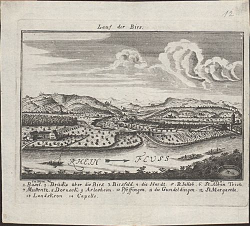 Büchel, Emanuel - Druckgrafik, Lauf der Birs.