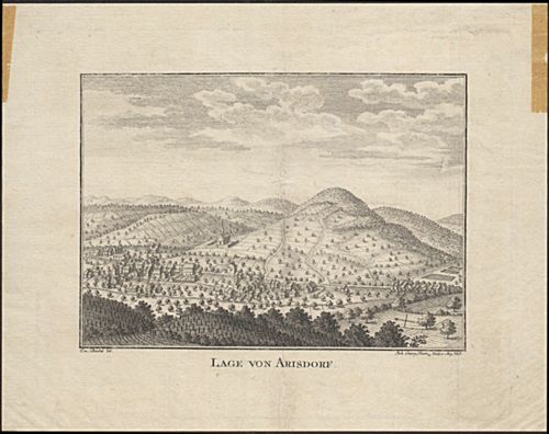 Büchel, Emanuel - Druckgrafik, Lage von Arisdorf.