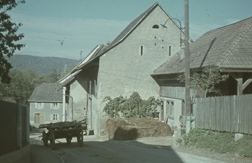 Fotografie, Bauernhaus mit Miststock