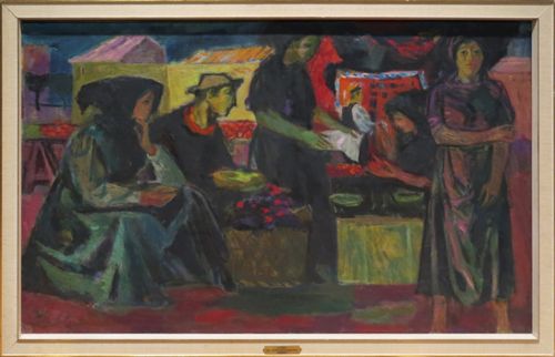 Cleis, Ugo - Malerei, Markt in Karlobag