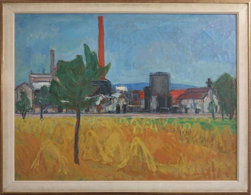 Jauslin, Hans - Malerei, Fabrik bei Pratteln
