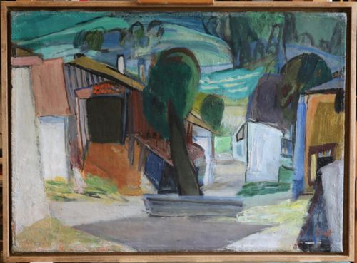 Glatt, Karl - Malerei, Dorfbild Soubey