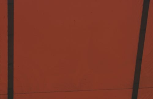 Fotografie, Dornach, rotes Fenster im Treppenhaus des Goetheanums