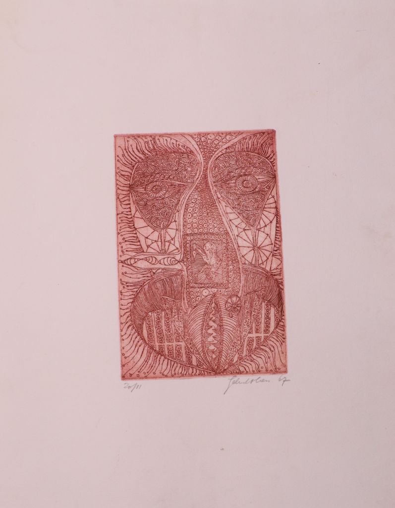 Schuldhess, Jörg Shimon - Bild: Ätzradierung, Imaginäres Portrait