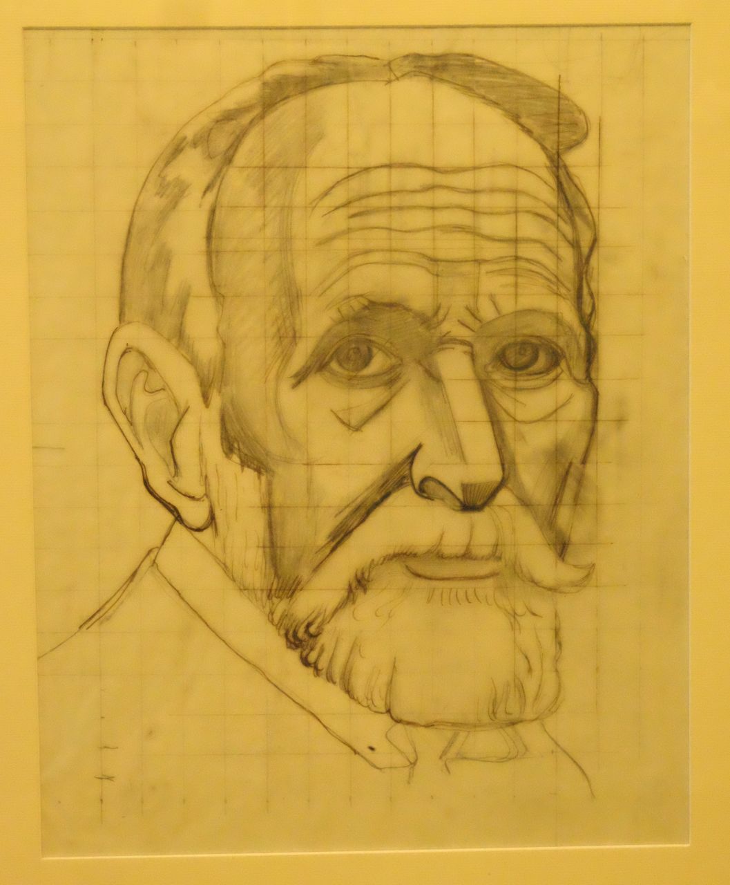 Eglin, Walter - Bild: Bleistiftzeichnung, Porträt-Entwurf zum Holzschnitt "Jahrhundertfeier Carl Spitteler 1845 – 1945"