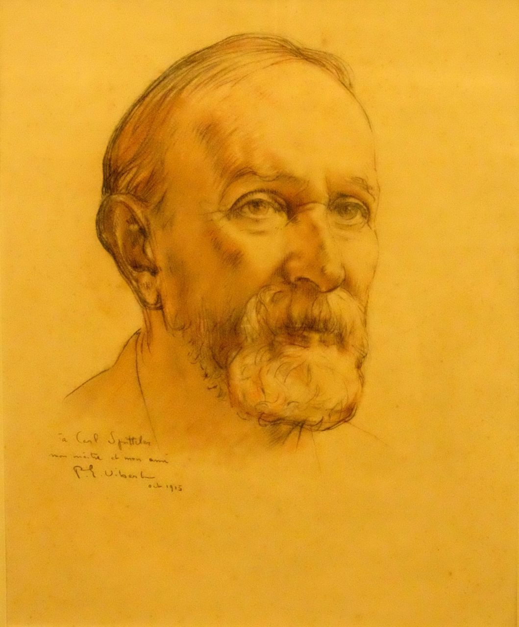 Vibert, Pierre-Edouard - Bild: Kohlezeichnung, Carl Spitteler