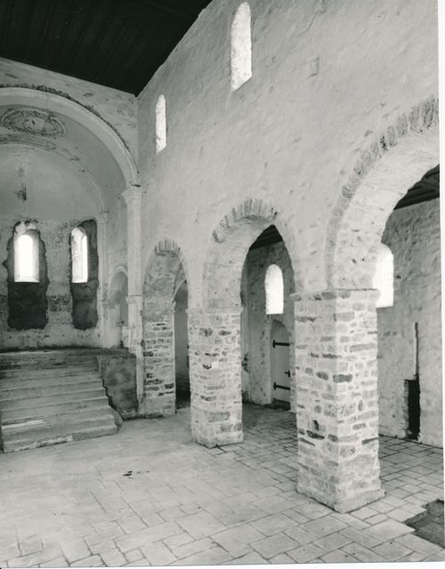 Fotografie, Schlosskirche Spiez, vor/während Innenrestauration