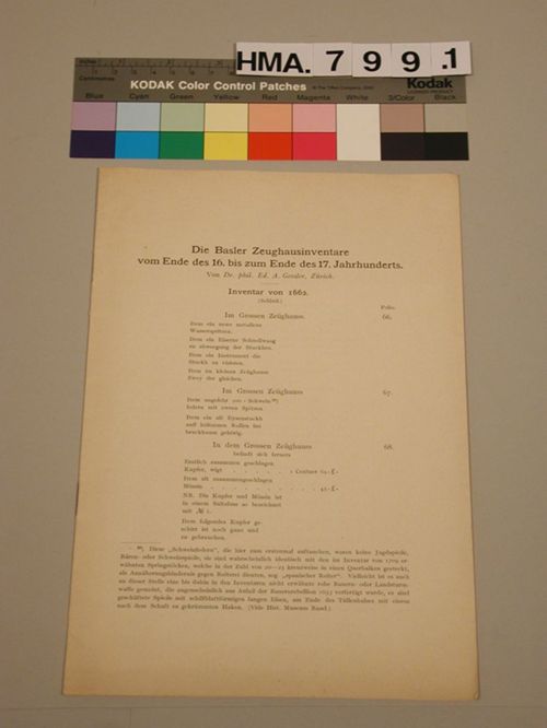 Basler Zeughaus - Inventare 16./17.Jh.