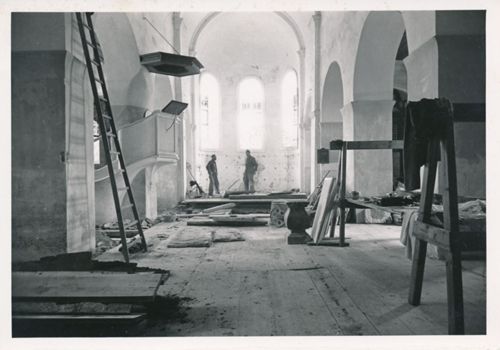 Fotografie, Schloss Spiez, Restaurierung der Schlosskirche