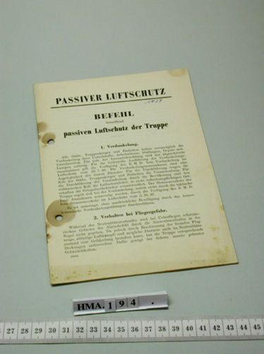 Passiver Luftschutz: Befehl 1939