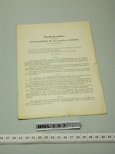 Bundesbeschluss (betr. Luftschutz) 1938