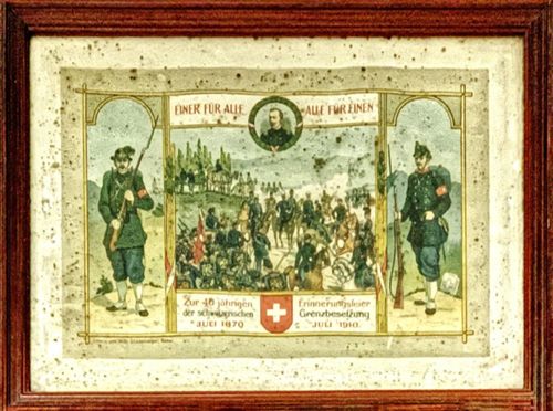 Druck - Erinnerung Grenzbesetzung 1870