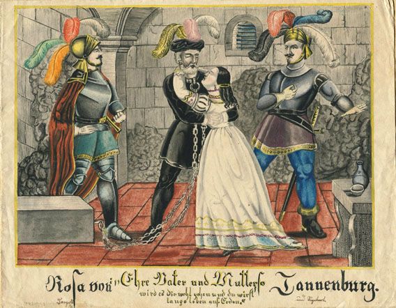 Karl Jauslin (1842-1904) - Zeichnung, „Rosa von Tannenburg“