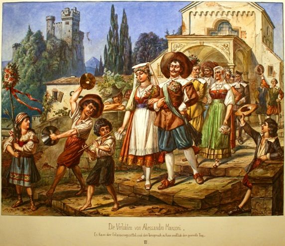 Karl Jauslin (1842-1904) - Malerei, Illustration zu Manzoni: "Die Verlobten" VI