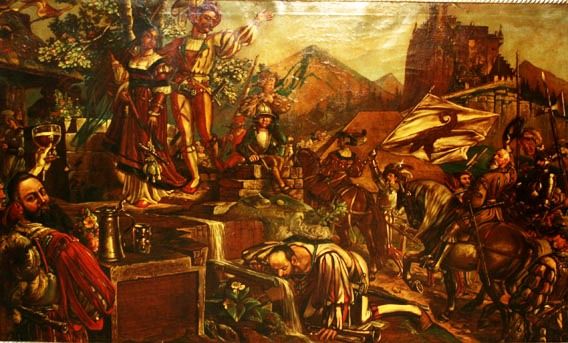 Karl Jauslin (1842-1904) - Malerei, Abzug des letzten Ramsteiners von seiner Burg