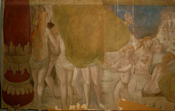 Karl Jauslin (1842-1904) - Malerei, Jüngstes Gericht: Auferstehende, Selige