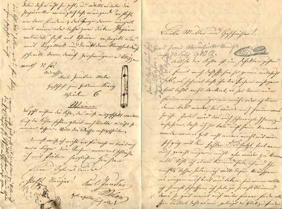 Karl Jauslin (1842-1904) - Illustrierter Brief von Karl Jauslin an Mutter und Geschwister