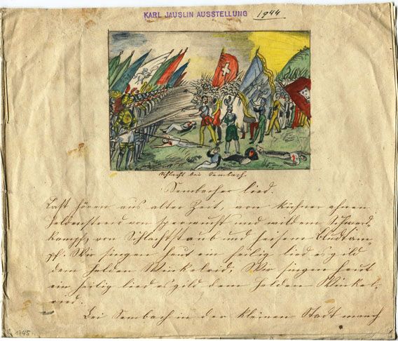 Karl Jauslin (1842-1904) - Zeichnung, Sempacher Lied