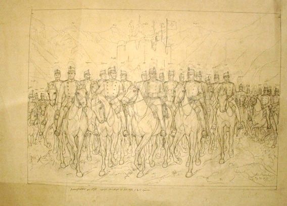 Karl Jauslin (1842-1904) - Entwürfe, Druckvorlagen, Generalstabsbild