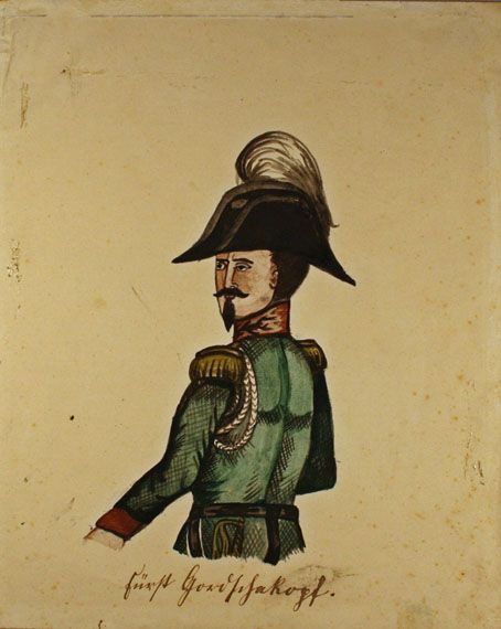 Karl Jauslin (1842-1904) - Zeichnung, Portrait Michail Gortschakow