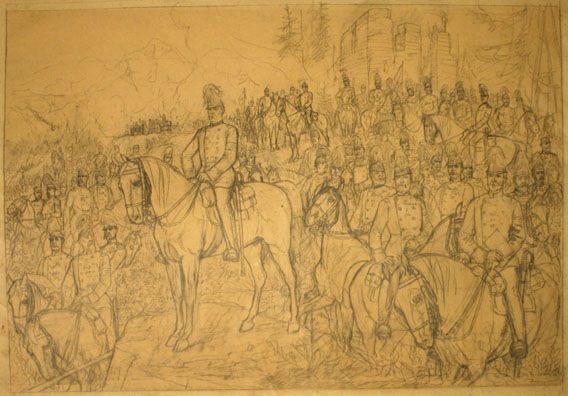 Karl Jauslin (1842-1904) - Entwürfe, Druckvorlagen, Der schweizerische Generalstab 1889