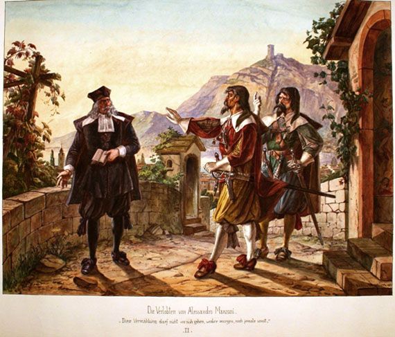 Karl Jauslin (1842-1904) - Malerei, Illustration zu Manzoni: "Die Verlobten" II