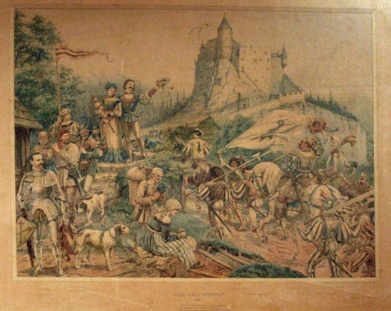Karl Jauslin (1842-1904) - Malerei, "Der letzte Ramsteiner“ 1518