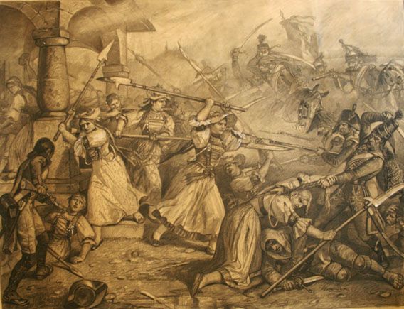 Karl Jauslin (1842-1904) - Zeichnung, Die Frauen von Hettiswil