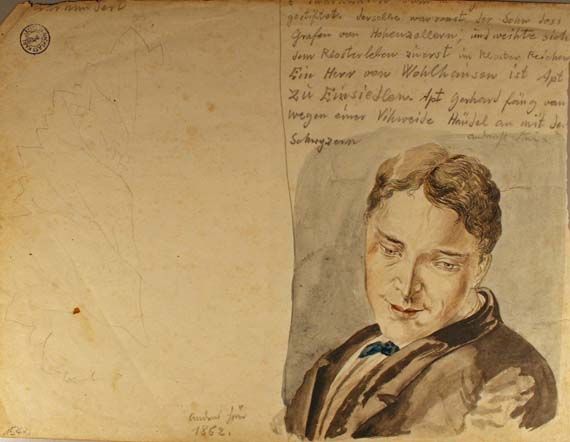 Karl Jauslin (1842-1904) - Skizzen, Studien, Portrait eines jungen Mannes (Andres Frei)