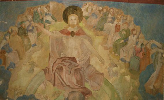 Karl Jauslin (1842-1904) - Malerei, Jüngstes Gericht: Christus als Weltenrichter