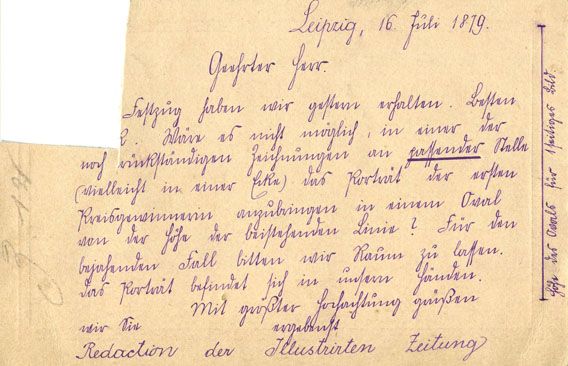 Karl Jauslin (1842-1904) - Karte K. Webers an Jauslin