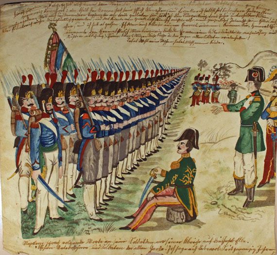 Karl Jauslin (1842-1904) - Zeichnung, Napoleons Ansprache an seine Soldaten