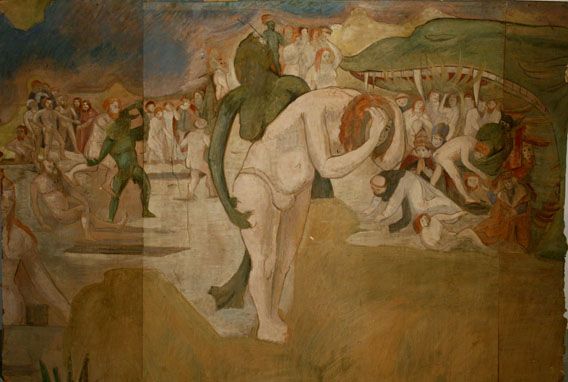 Karl Jauslin (1842-1904) - Malerei, Jüngstes Gericht: Höllenrachen und Verdammte